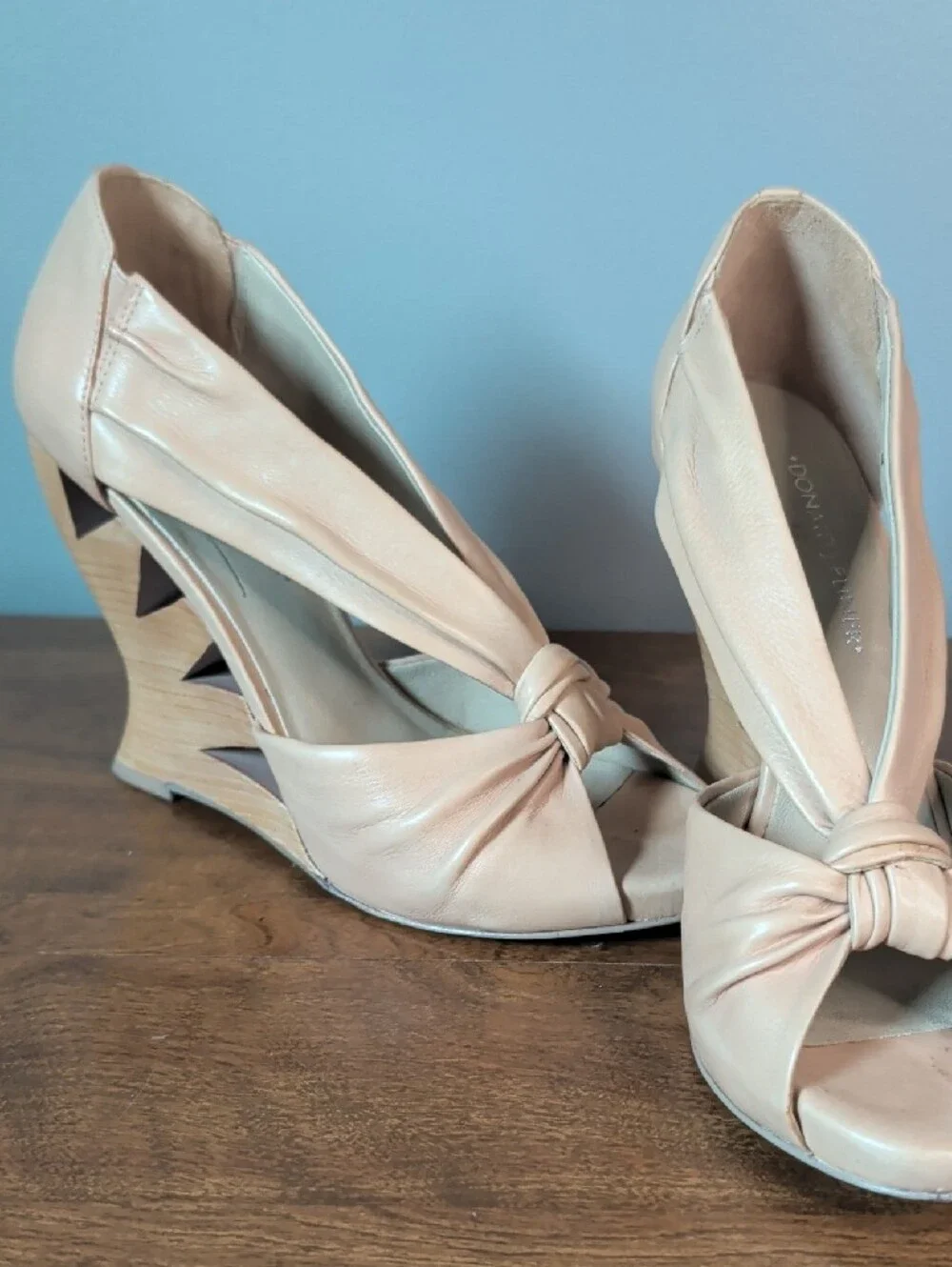 Donald J Pliner Blush Knot Peep-Toe Wedge Heels